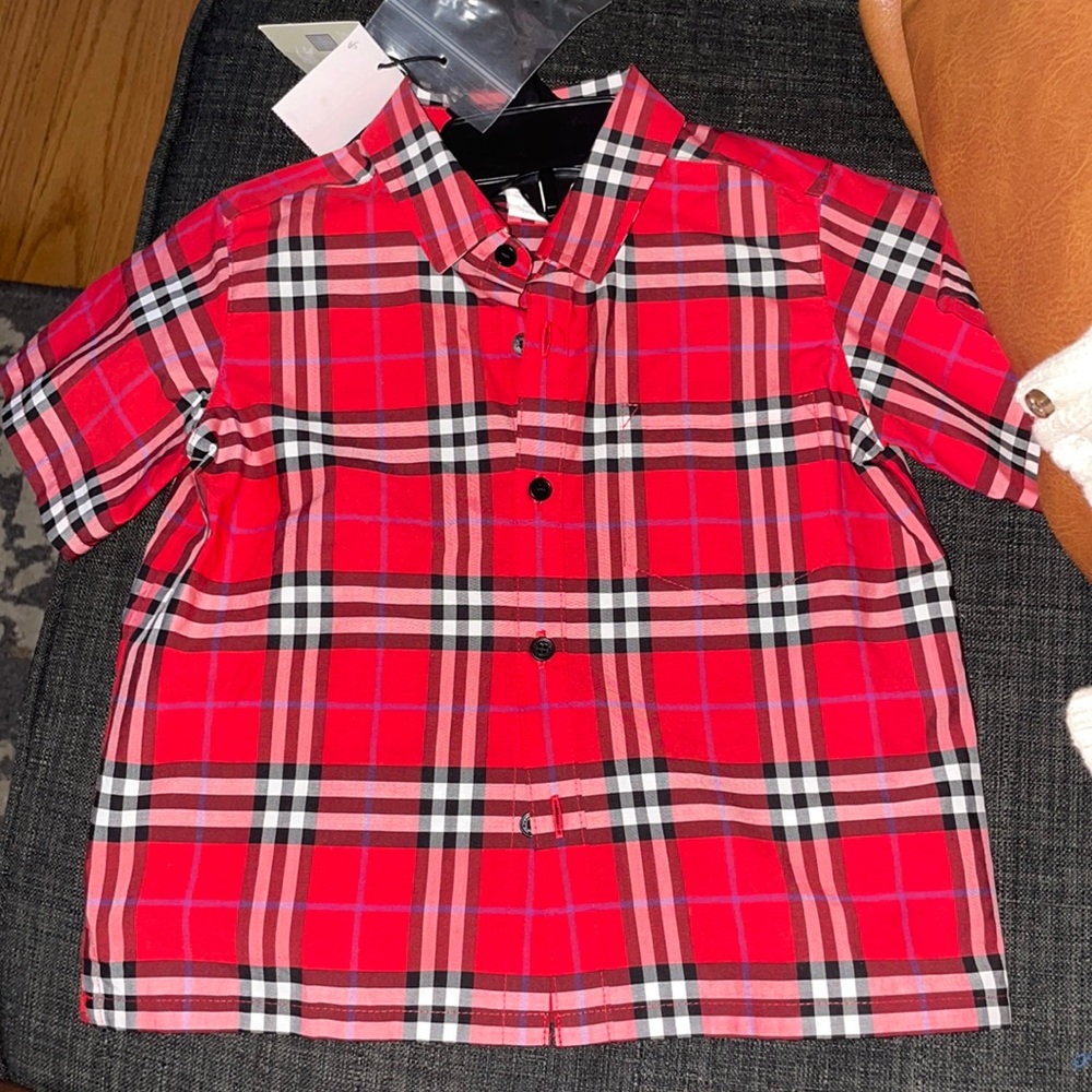 Brand new Burberry toddler plaid shirt